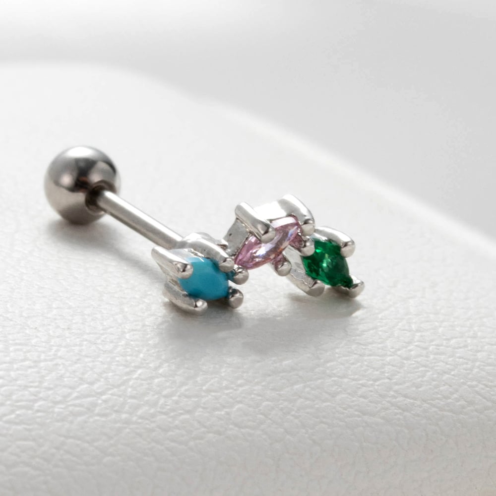 1 Piece Simple Series Simple Geometric Titanium Steel No Plating Material Zircon Women Stud Earrings